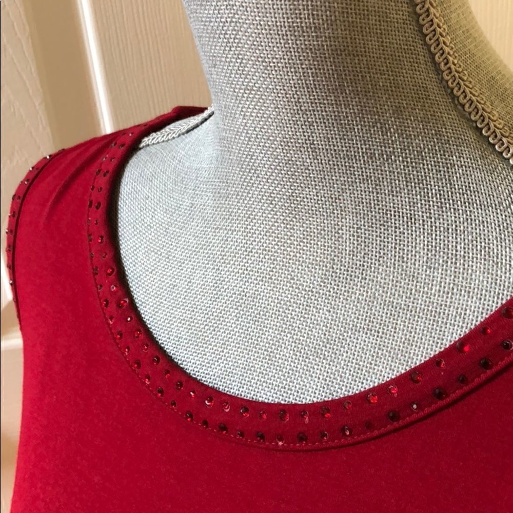 Talbots Red Rhinestone Tank - Picture 2 of 4